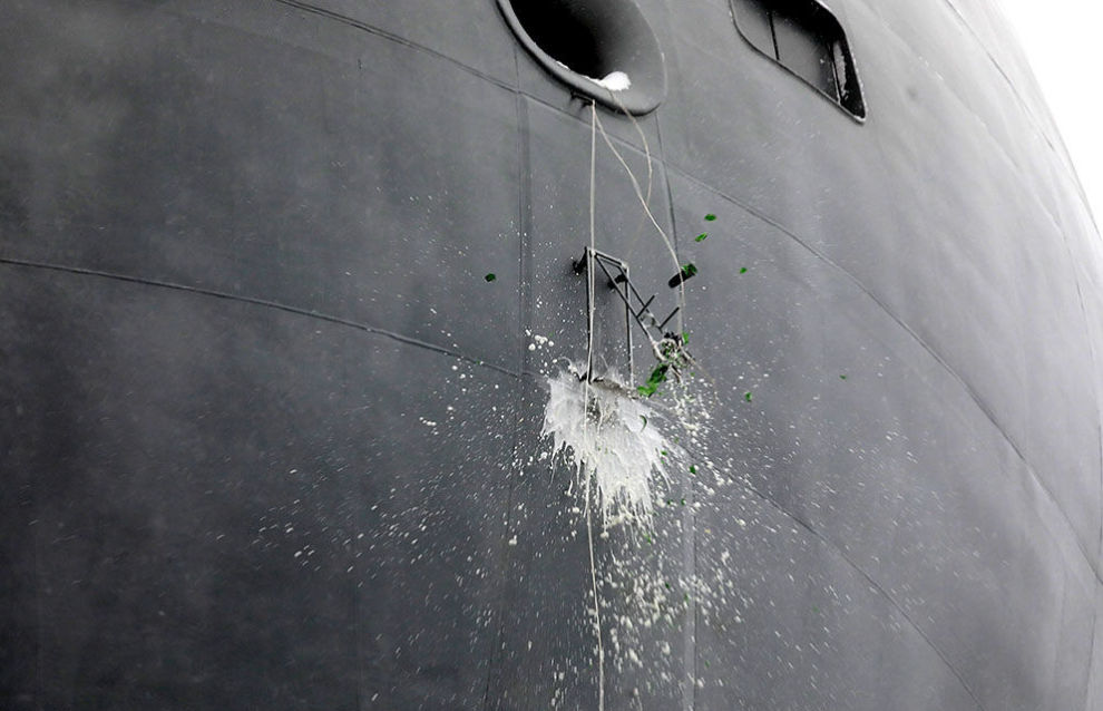 The launch ceremony for the Severny Polyus ice-resistant self-propelled platform (Project 00903) in St. Petersburg