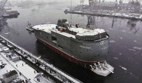 The launch ceremony for the Severny Polyus ice-resistant self-propelled platform (Project 00903) in St. Petersburg
