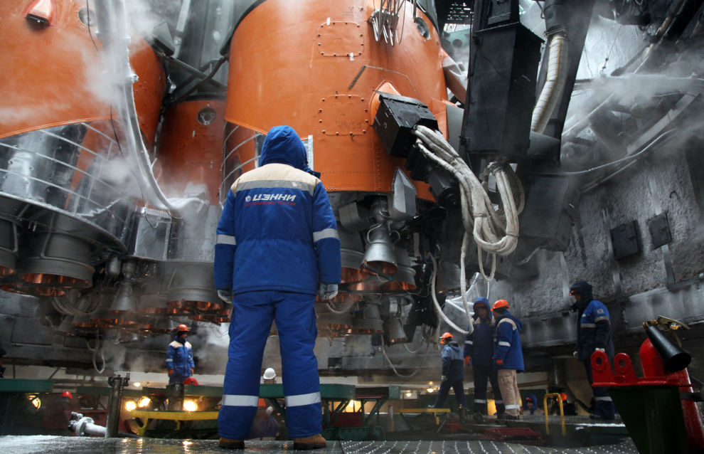 Preparing to launch the Soyuz-2.1B rocket with the Arktika-M spacecraft from the Baikonur Cosmodrome