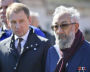 First Vice President of the Russian Geographical Society Artur Chilingarov (right) and Minister of Natural Resources and Environment Alexander Kozlov attending the Severny Polyus platform’s send-off 