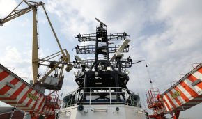 The North Pole, the world’s first ice-resistant platform, sails off