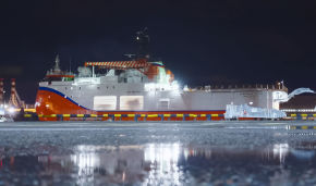 The North Pole ice-resistant platform at Murmansk seaport