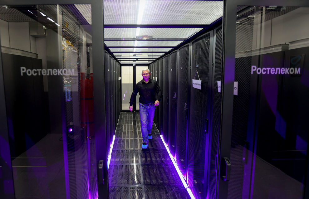 The server room at the first commercial Arctic data processing center in Murmansk