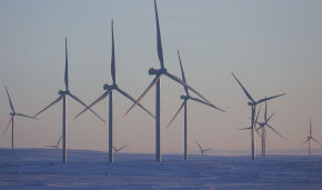 A wind power plant in the Kola District, Murmansk Region