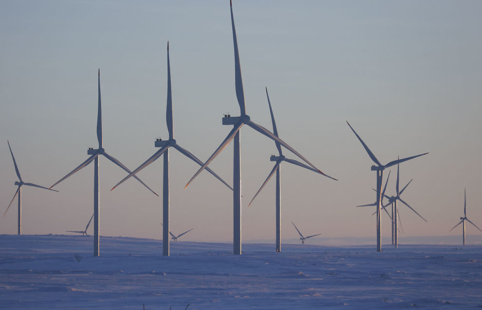 A wind power plant in the Kola District, Murmansk Region