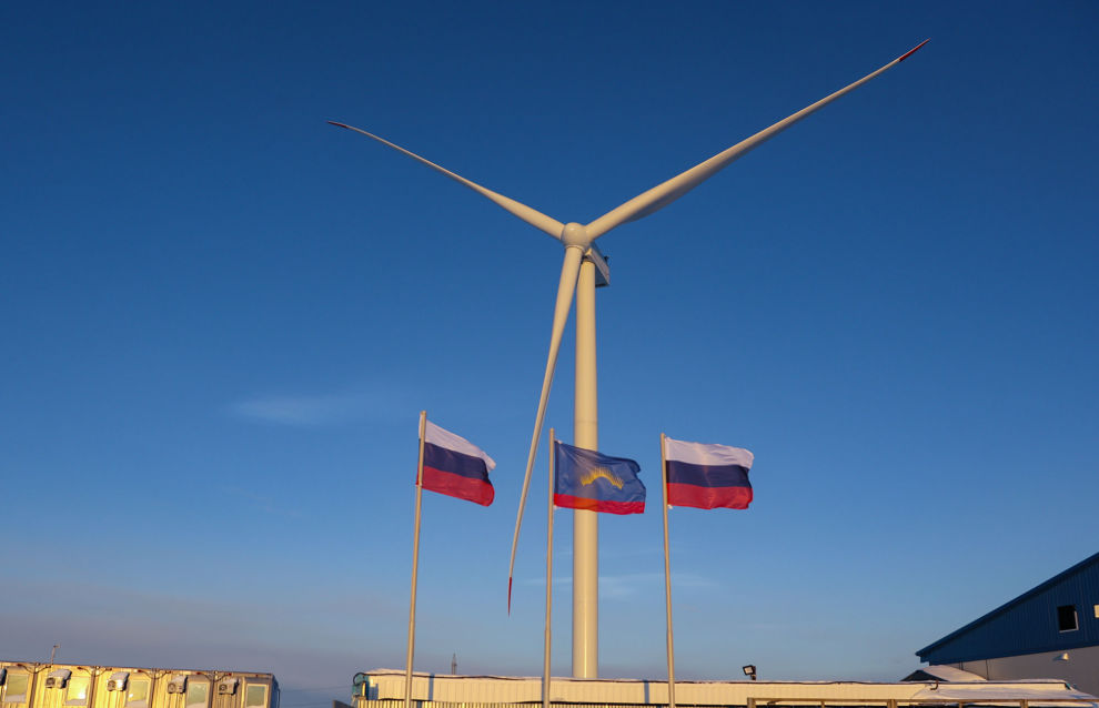 A wind power plant in the Kola District, Murmansk Region