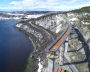 Construction of a bridge across the Tuloma River for the Lavna project in the Murmansk Region.