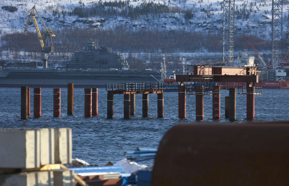 Lavna universal seaport construction site on the western coast of Kola Bay in the Murmansk Region.