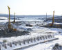 Lavna universal seaport construction site on the western coast of Kola Bay in the Murmansk Region.