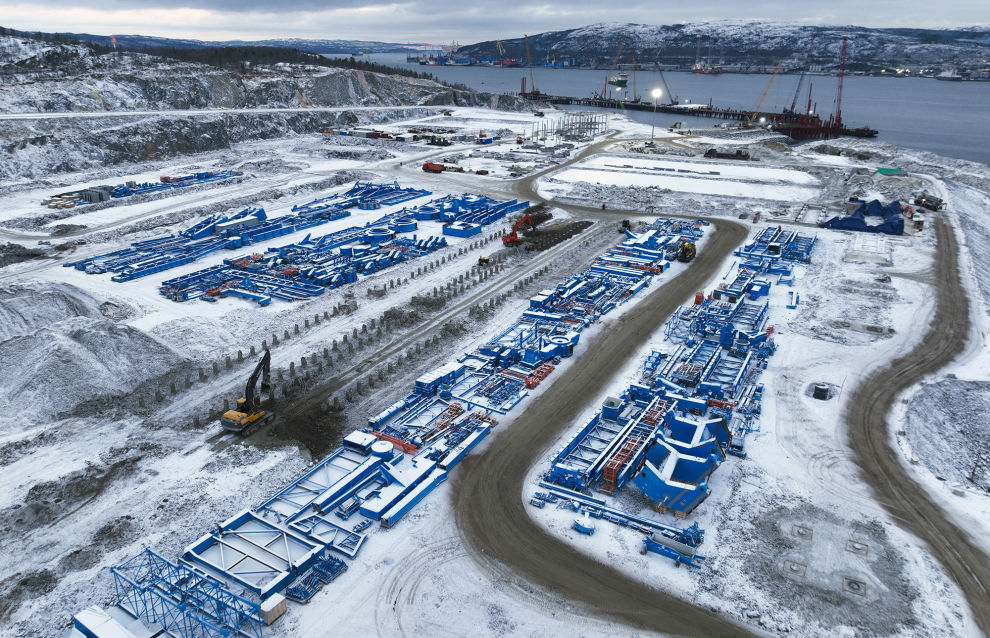 Lavna seaport construction site in the Murmansk Region.