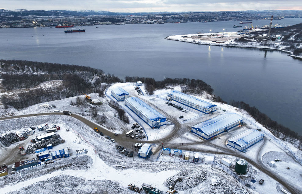 Lavna seaport construction site in the Murmansk Region.