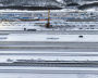 Construction site of the Lavna seaport in the Murmansk Region.