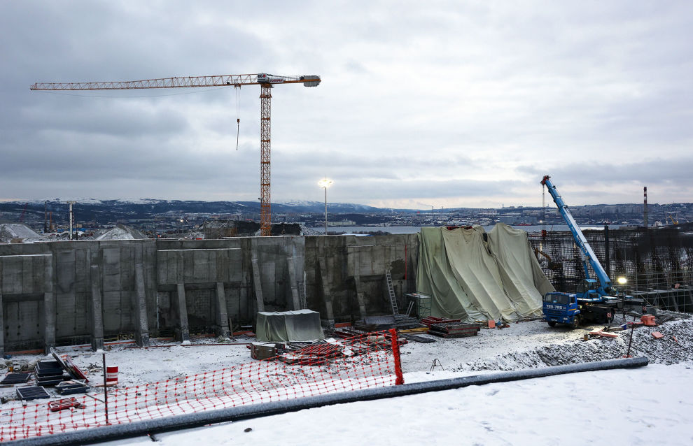 Lavna seaport construction site in the Murmansk Region.