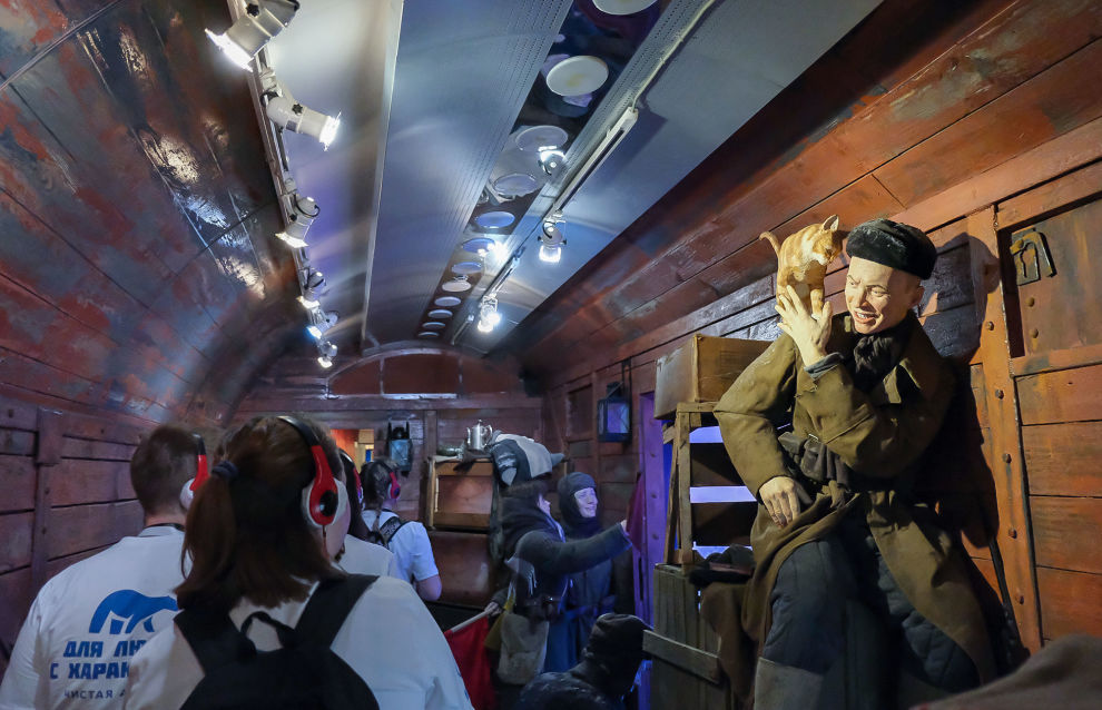 Victory Train touring display in Murmansk 