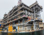 A gravity-based LNG production platform at the Novatek‒Murmansk LNG Construction Center in Belokamenka