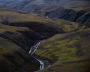 A picture shows a view of an island from a helicopter near the Svalbard archipelago, Norway