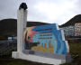 A monument dedicated to miners is seen in the settlement of Barentsburg on the Svalbard archipelago