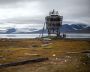 A picture shows a view of an island near the Barentsburg settlement on the Svalbard archipelago, Norway