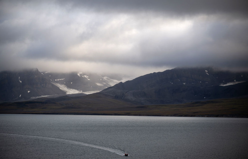 A view shows an island of the Svalbard archipelago
