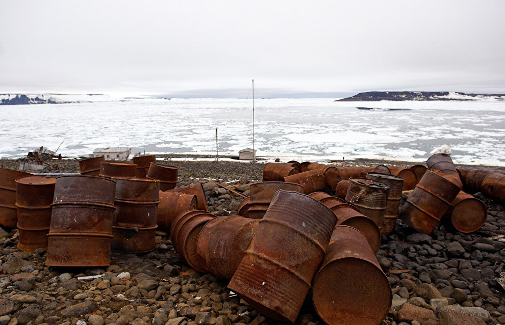 The abandoned polar station Tikhaya