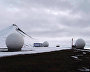 Satellite antenna in the town of Barentsburg
