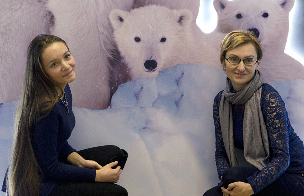 Stand presenting the polar bear