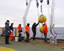 Setting up the floating station from ice