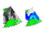 Detecting a polar cyclone using an unprocessed satellite image, left, and an integral humidity field