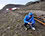 Collecting soil samples to detect ecotoxicants in the village of Barentsburg, Svalbard