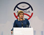 Murmansk Region Governor Marina Kovtun speaking at the plenary session, Arctic Regions: Russian Economic Growth Points