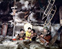A Koryak family inside a traditional Yaranga wigwam