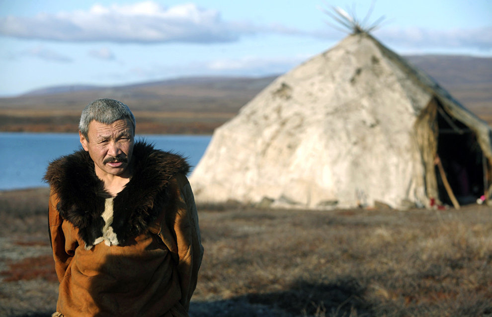 A camp of Chukchi reindeer breeders from the town of Kanchalan in the Chukotka Autonomous Area
