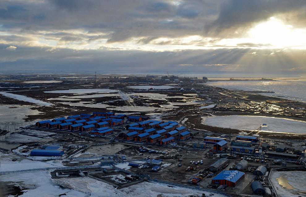 Construction site of the Yamal LNG plant and the Sabetta sea port