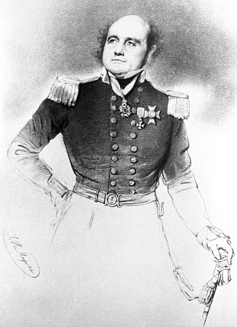 Reproduction of portrait of British Arctic explorer Sir John Franklin [1786-1847]