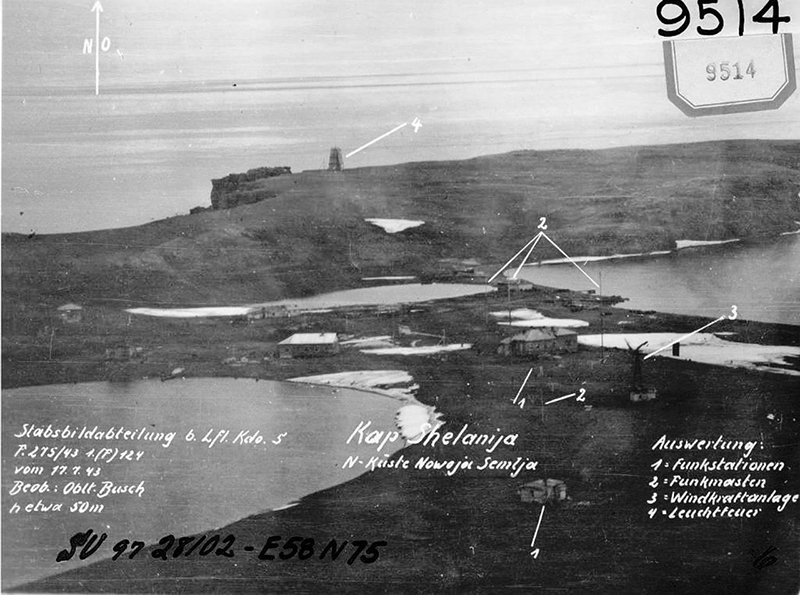 Aerial photos of the Cape Zhelaniya polar station