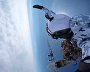 Russian paratroopers perform a group jump from an Ilyushin Il-76 aircraft from 10,000 m of altitude, using parachute systems in the extreme Arctic conditions near the Franz Josef Land Archipelago