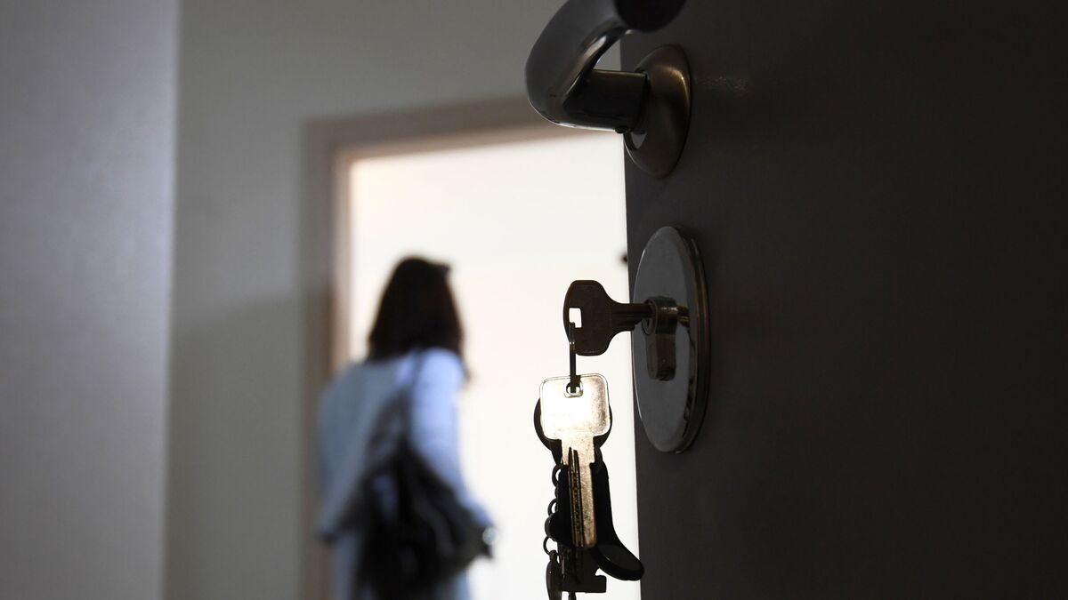 Door to an apartment in a residential building