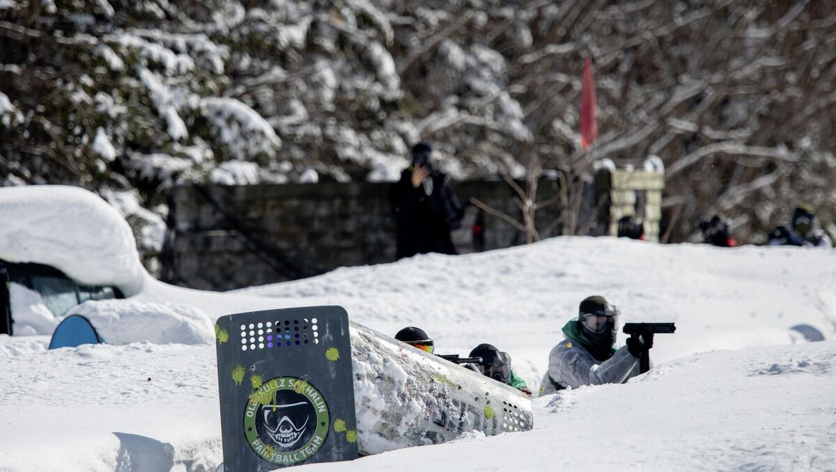 A club member playing the paintball sport
