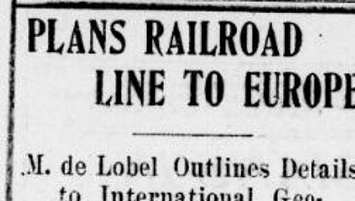 1904 newspaper clipping with de Lobel’s arguments in favor of игшвштп a tunnel under the Bering Strait