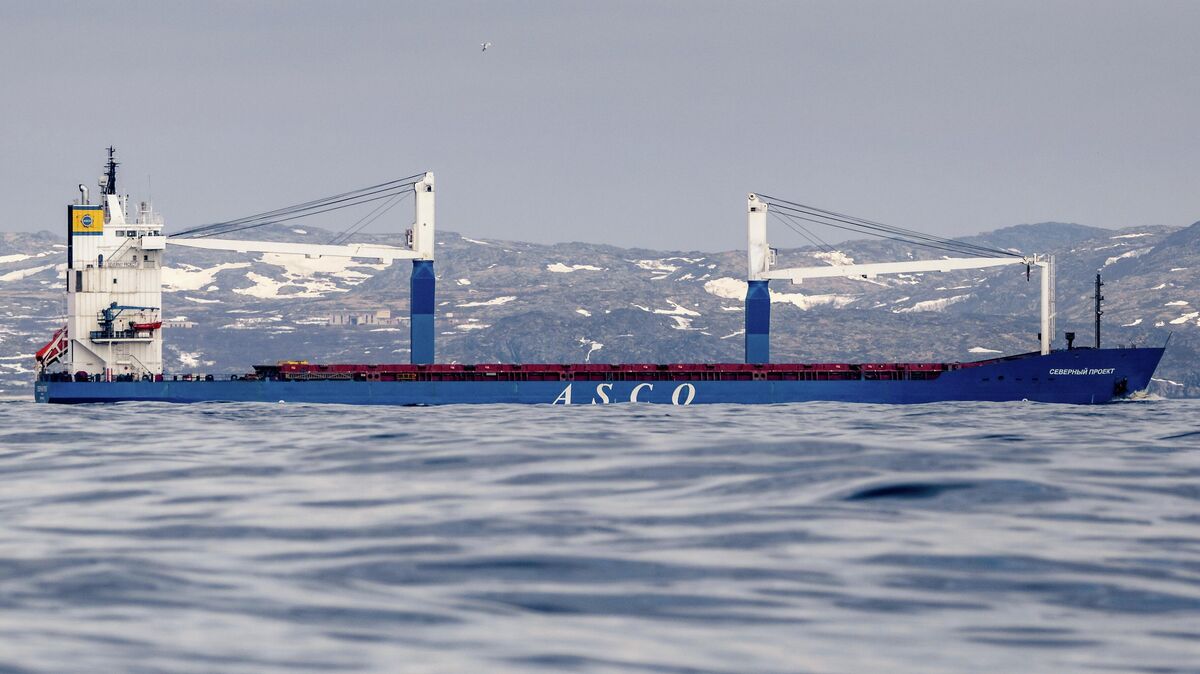 Russian cargo ship in the Barents Sea