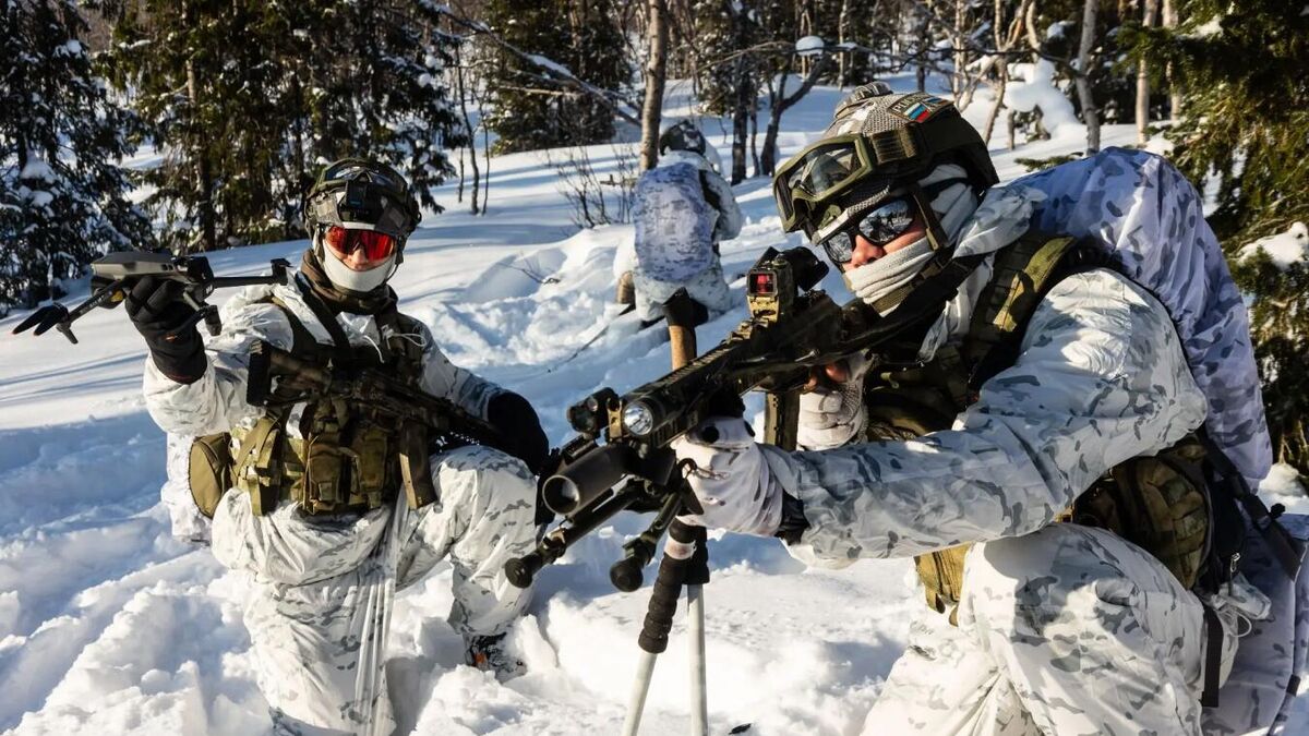 Russian National Guard special task force and Emergencies Ministry rescue teams train in the polar region