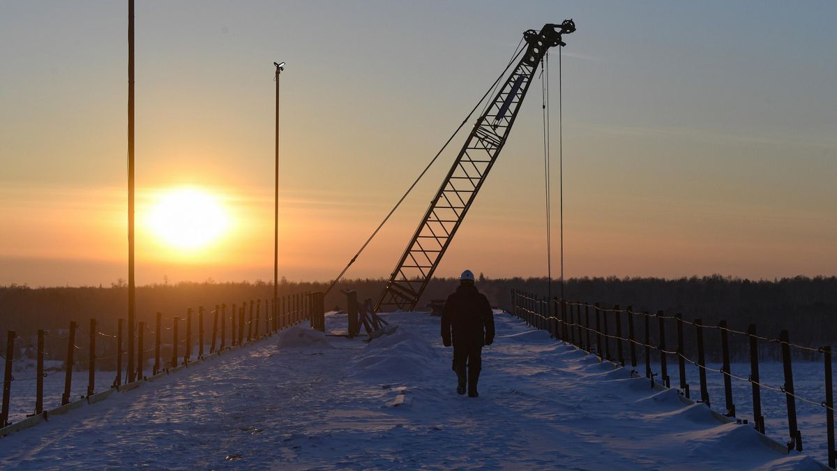 A worker during a stage in construction
