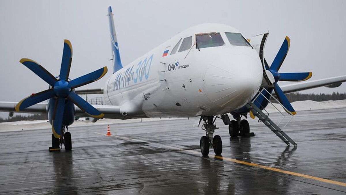 An Ilyushin Il-114-300 aircraft at Talagi airport