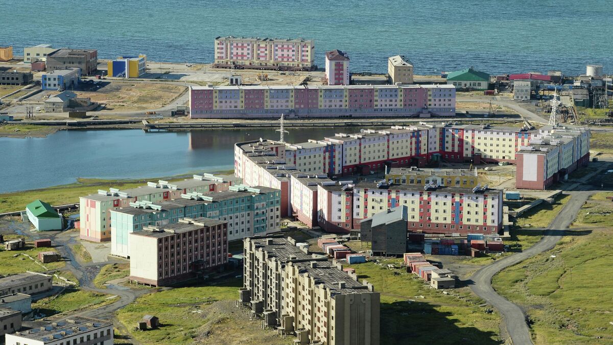 Apartment buildings in the city of Pevek 