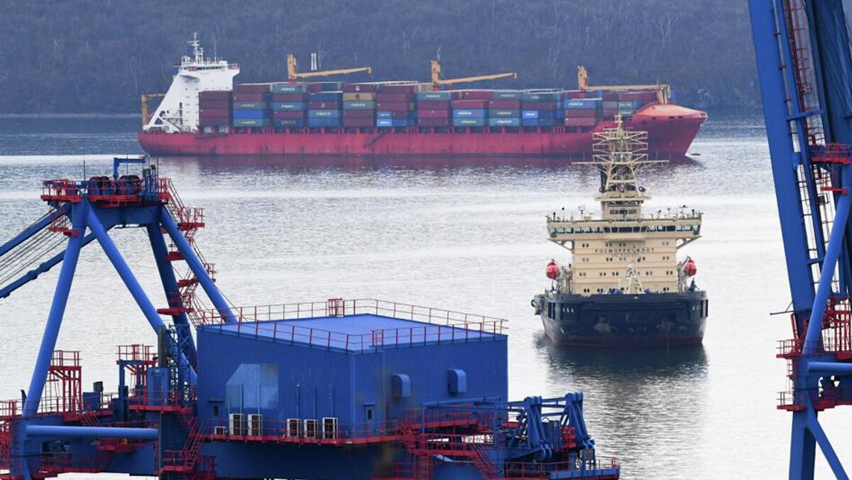 Ships in Vladivostok’s commercial seaport 