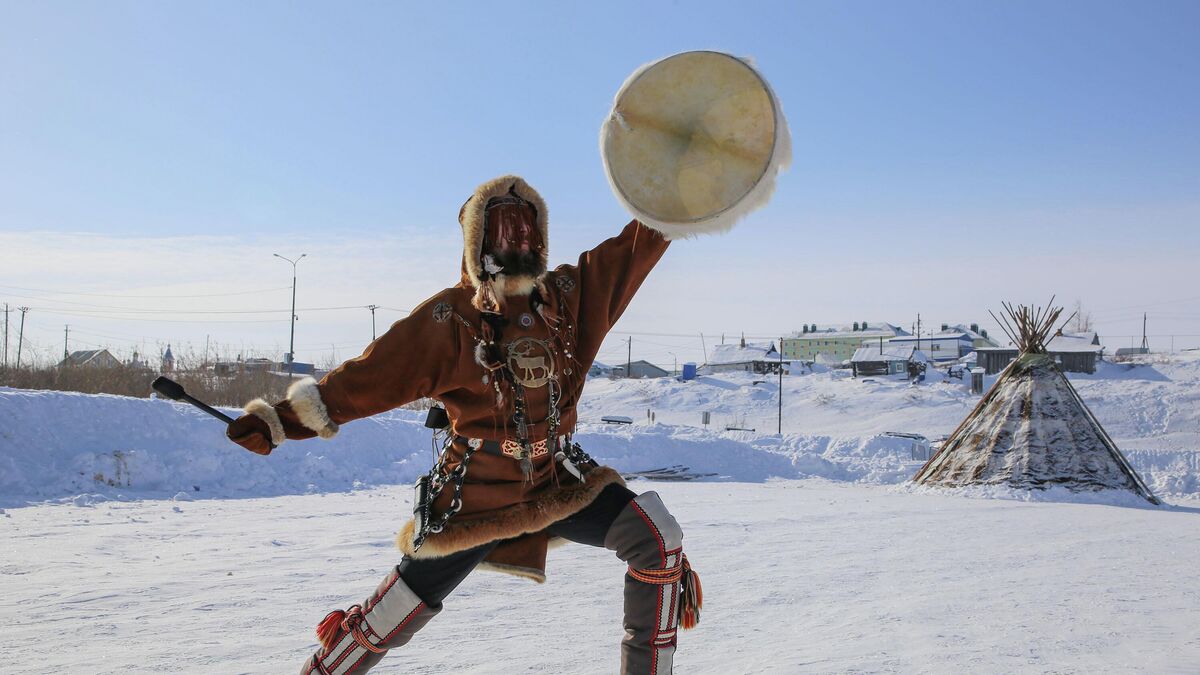An actor dressed as shaman 