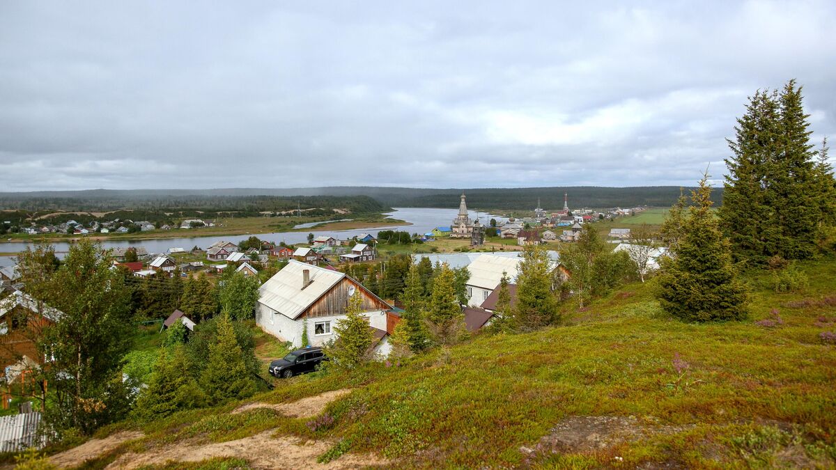 View of a village in the Murmansk Region
