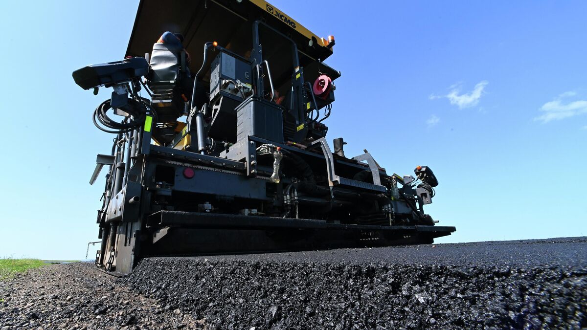 A paver at road repairs