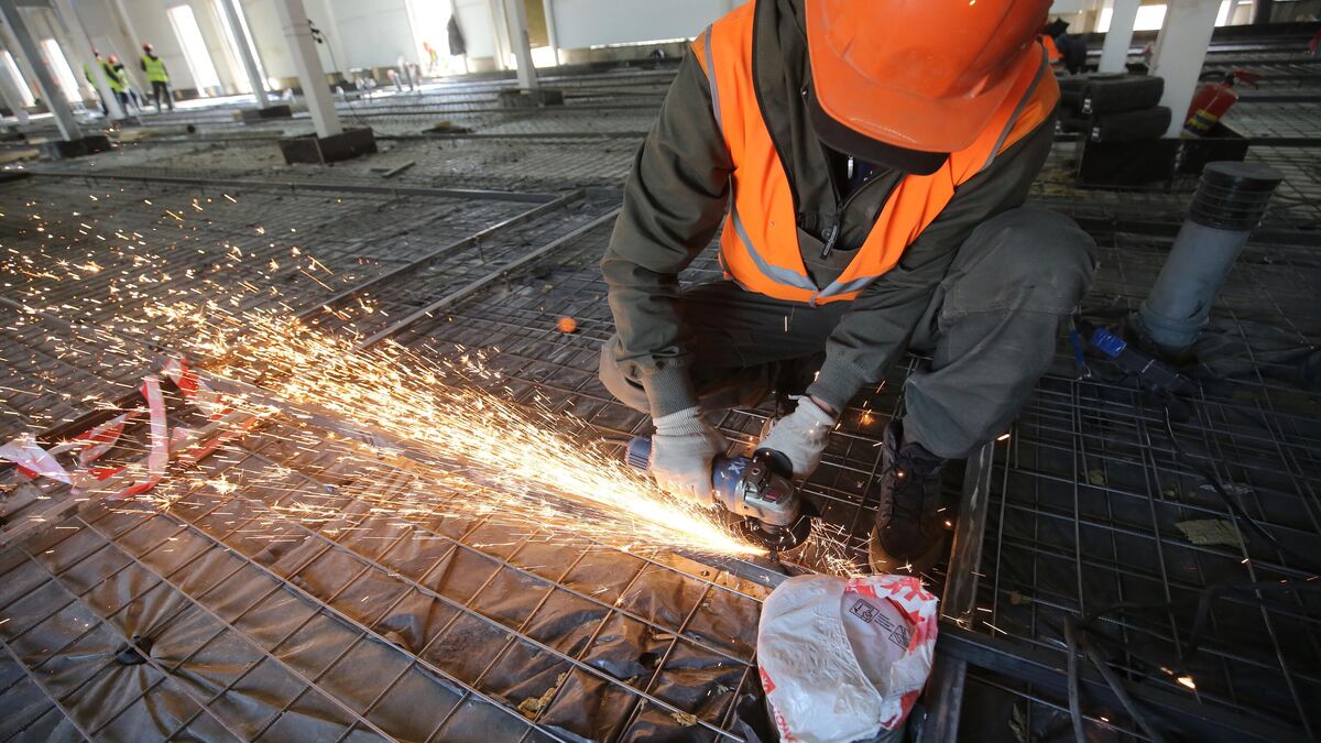 A worker at work at the construction site