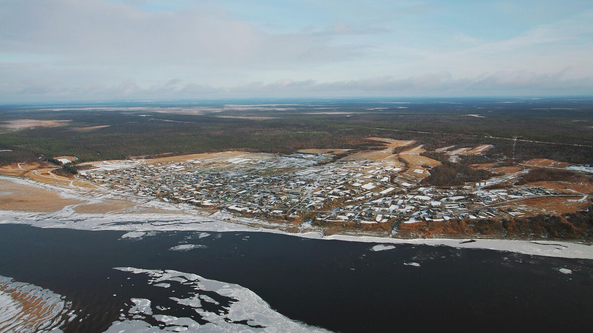 The village Ust-Usa in the Komi Republic